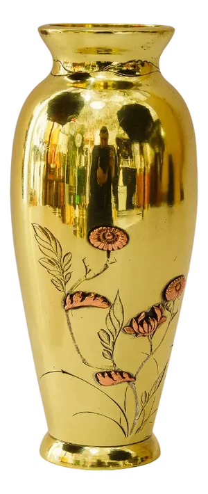 Art Deco Vase in Brass and Copper, Vienna, 1920s