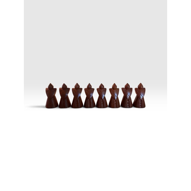 Mid 20th Century Makonde Hand-Carved African Figural Wood Chess Set, Tanzania, 32 Pieces For Sale - Image 4 of 9