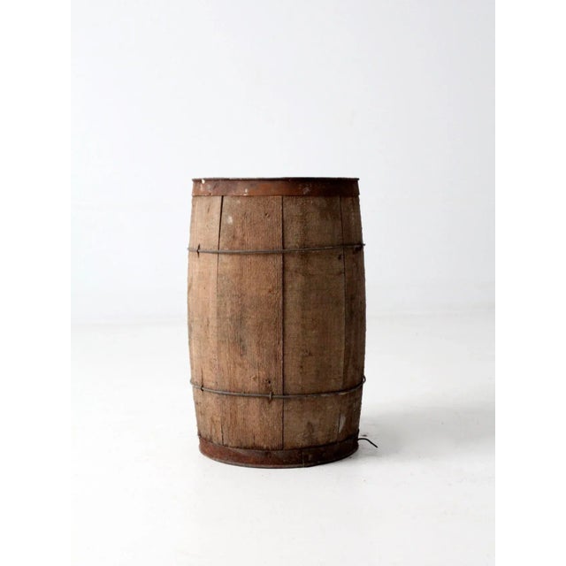 Wood Antique Wooden Barrel For Sale - Image 7 of 8