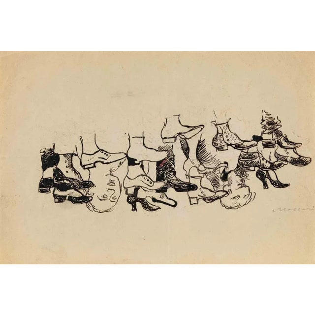 China ink drawing realized by Mino Maccari in 1940s. Hand signed in pencil lower right. Very good condition. This piece is...