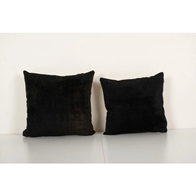 Turkish Velvet Black Kilim Pillow Cover For Sale In Philadelphia - Image 6 of 6