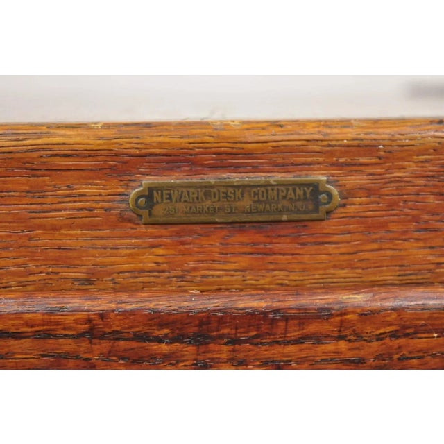 Early 1900s Antique Shaw Walker Quarter Sawn Oak 4 Drawer Arts & Crafts Office File Cabinet For Sale - Image 11 of 12