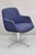 Vintage Mid Century Modern Blue Upholstered Chrome Swivel Base Club Arm Chair For Sale - Image 10 of 10