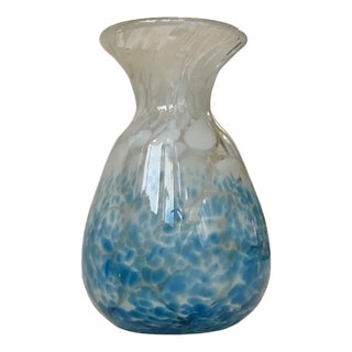 Bohemian Art Deco Blue Spatter Glass Vase Ffom Antonin Rükl & Sons, 1930s For Sale