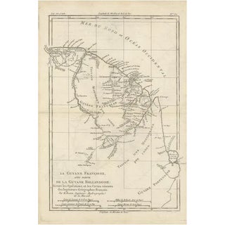 Antique Map of South America Depicting Guayana, 1780 For Sale