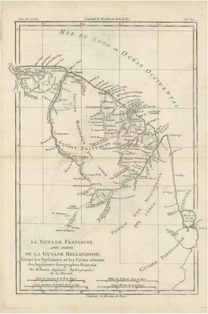 Antique Map of South America Depicting Guayana, 1780