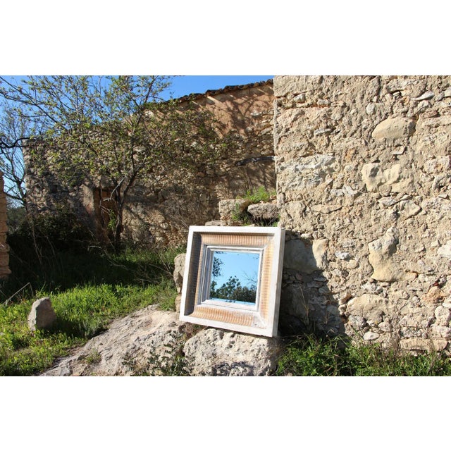 Antique 18th Century Baroque White & Gold Leaf Mirror, Portuguese For Sale - Image 10 of 12