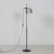 Ball model 1300 floor lamp by benny frandsen in brushed aluminium, an early 1970s version with a single spherical shade....