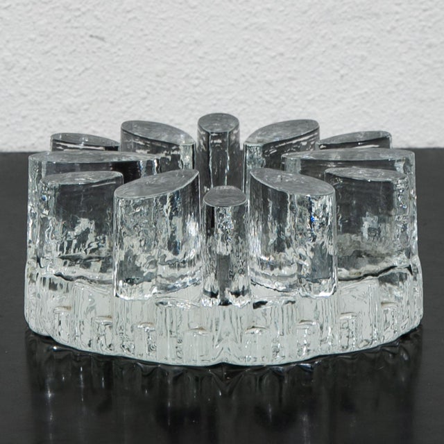 Textured clear glass Bel Mondo trivet. Made from Glass. Unmarked.