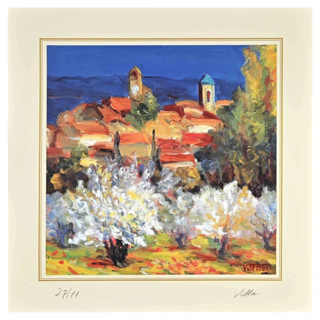 Luciano Villani, Landscape, Lithograph, Late 20th Century For Sale