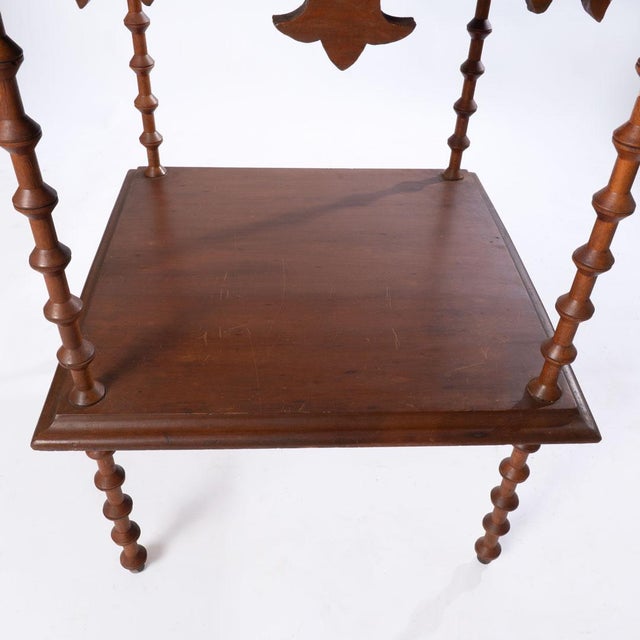 Early 20th Century Table With Spool Legs and Fancy Apron For Sale - Image 4 of 7