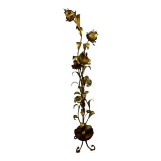 1970s Hollywood Regency Italian Gilt Rose Four Light Floor Lamp For Sale