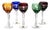 Bohemian Cased and Cut-to-Clear Crystal Wine Glasses, 1960s, Set of 5 For Sale
