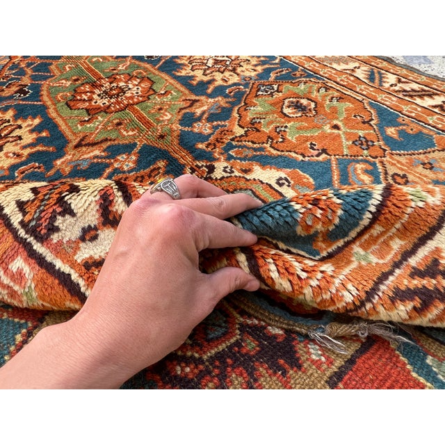 Real Antique Persian Heriz Rug For Sale - Image 6 of 7