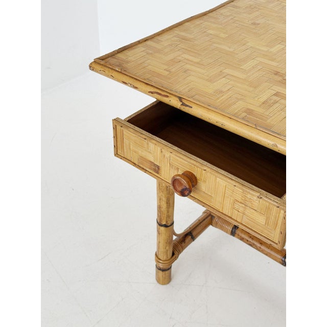 1960s Wicker and Bamboo Desk, 1960s For Sale - Image 5 of 8