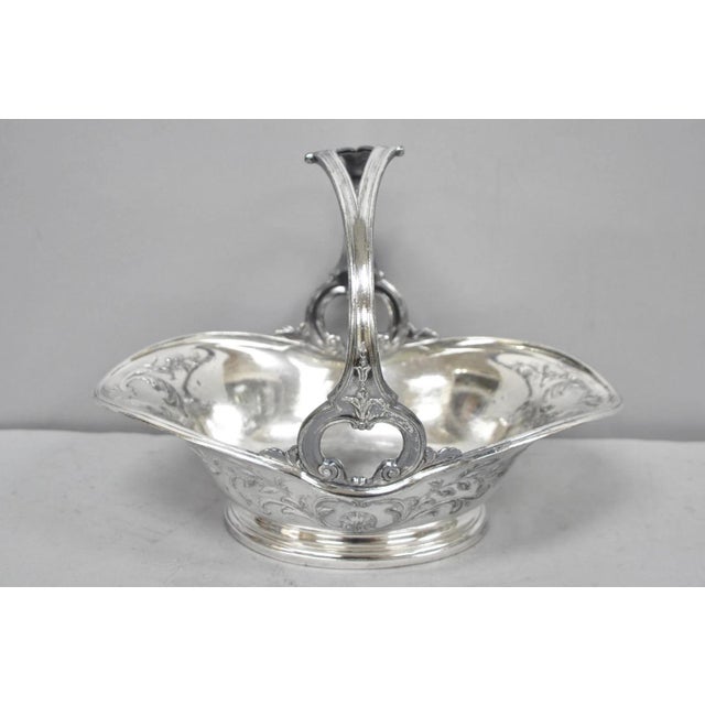 Art Nouveau Antique Christofle Gallia French Art Nouveau Silver Plated Fruit Basket W Handle For Sale - Image 3 of 17