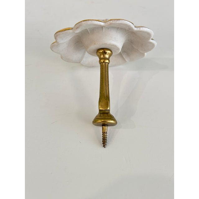 Vintage Victorian Style (Rose Motif and Gold) Porcelain Curtain Tiebacks - A Pair For Sale In Raleigh - Image 6 of 10