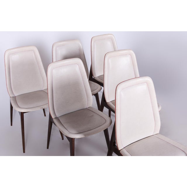 Art Deco Dining Chairs attributed to Jules Leleu, France, 1940s, Set of 6 For Sale - Image 3 of 11