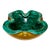 Mid 20th Century Emerald Green & Yellow Murano Attributed Glass Dish/Ashtray For Sale