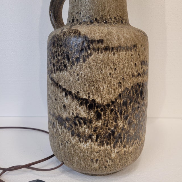 Fat Lava Ceramic Lamp with Original Shade from Scheurich Keramik, 1960s For Sale - Image 11 of 18