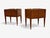 Mid-Century Modern 1950s Italian Modern, Stained Wood, Brass, Glass, Nightstands, Italy, A Pair For Sale - Image 3 of 13