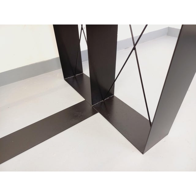 Vintage Rectangular High Table in Glass and Black Metal, 1980s For Sale - Image 12 of 18