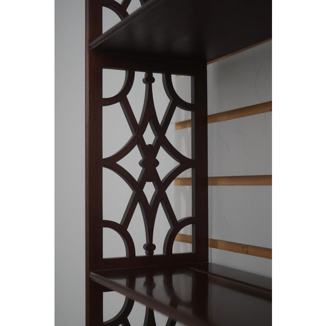 Wood Stickley Colonial Williamsburg Mahogany Double What Not Shelf For Sale - Image 7 of 14