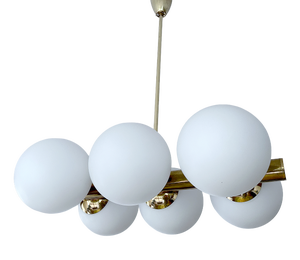 Vintage Glass Pendant Light in the style of Stilnovo, 1950s