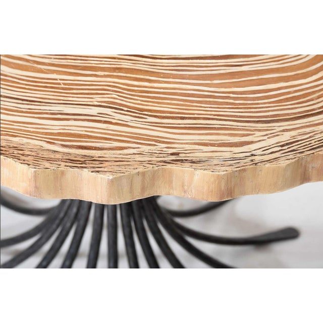 Contemporary Contemporary Ironies Aslo Wrought Iron and Faux Wood Center Table For Sale - Image 3 of 4