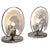 1970s Italian Mazzega Style Chrome and Murano Glass Table Lamps - Pair For Sale - Image 6 of 8