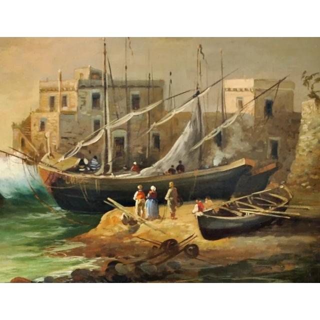 Ischia, Posillipo School, Italian Landscape Painting, Oil on Canvas, Framed For Sale - Image 3 of 5