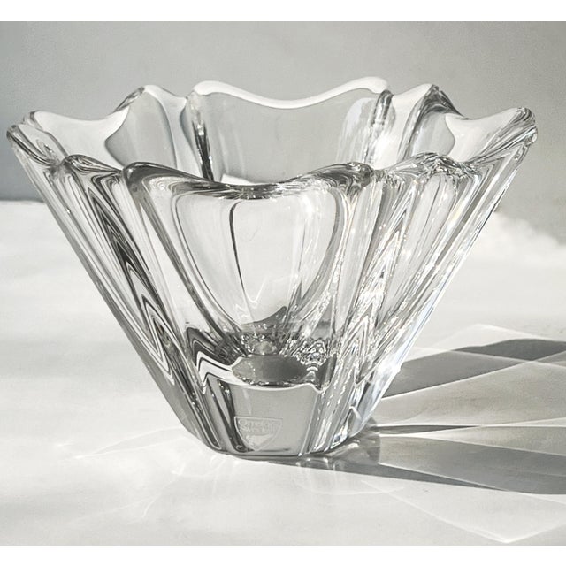 Vintage 20th C Heavy Crystal Orion Bowl by Lars Hellsten Sweden for Orrefors, 1970s. This lovely heavy crystal bowl was...