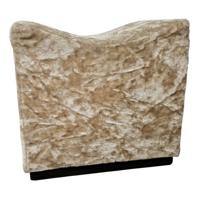 Vintage Upholstered Wooden Ottoman, 1950s For Sale