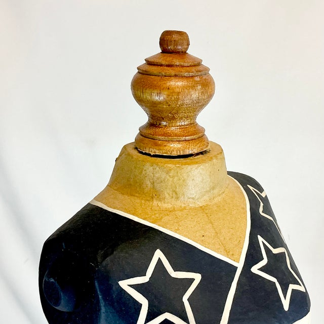 1980s Vintage Americana Patriotic Flag Paper Mache Dress Form Mannequin Centerpiece Holiday Accent - 4th of July For Sale - Image 14 of 14