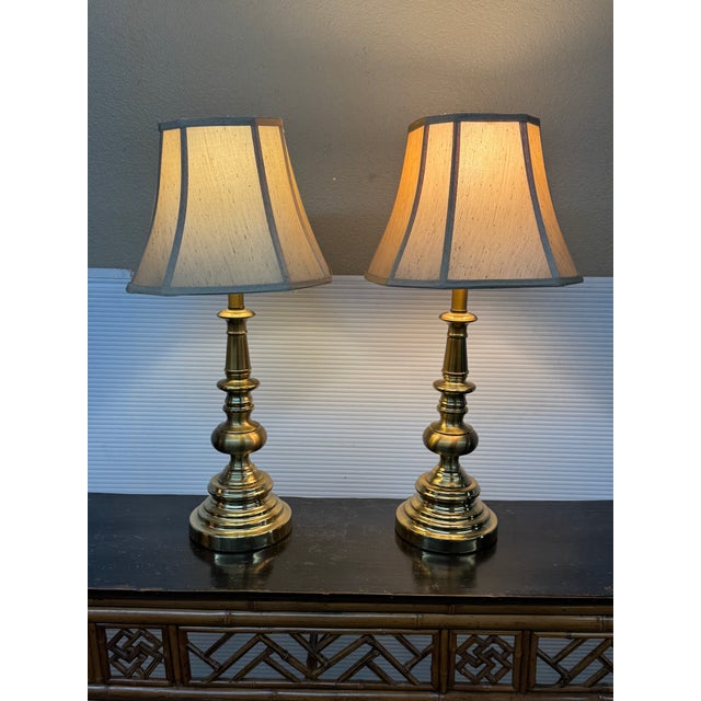 Late 20th Century Stiffel Cast Brass Table Lamps, Pair For Sale In San Francisco - Image 6 of 12