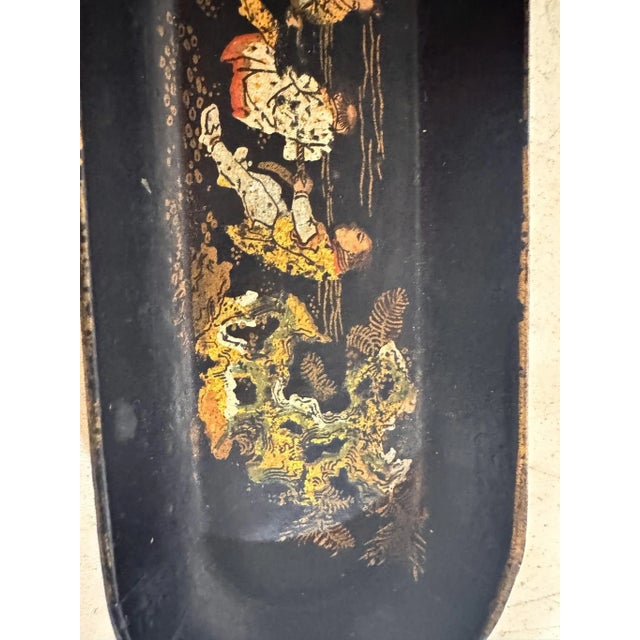 Japanese Wooden Pen Holder in Black and Gold Color For Sale - Image 4 of 6