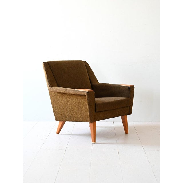 Vintage Scandinavian Armchair with Original Fabric, 1960s For Sale - Image 3 of 13