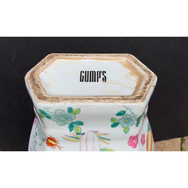 Vintage Gump’s Chinoiserie Porcelain Vase With Bok Choy Chairish