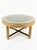 Braxton Culler Round Woven Wicker Coffee/Game Table Set With Matching Nesting Stools Ottomans and Glass Top For Sale - Image 4 of 12