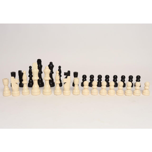 1980s Vintage Folk Art l.l. Bean Wooden Chess Pieces - Complete Set 32 Pieces For Sale - Image 5 of 18