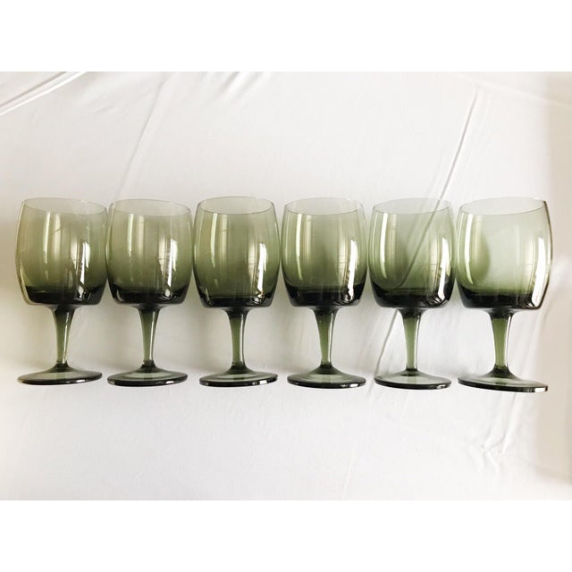 1970s Vintage Olive Green Wine Glasses Set of 6 Chairish
