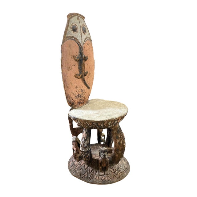 Museum Quality Vintage Orator's Stool (Teket) Litmus People Papua New Guine 55" H For Sale - Image 12 of 12