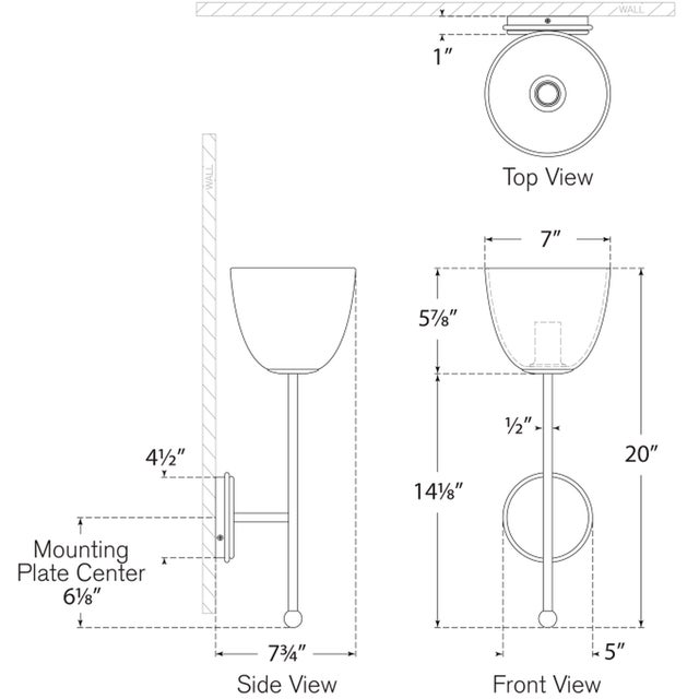 2020s AERIN for Visual Comfort Signature Brisa 20" Torch Sconce in Bronze with White Strie Glass Shade For Sale - Image 5 of 7