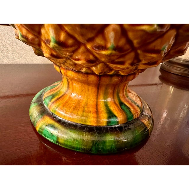 Late 19th Century Vintage Minton-Style Majolica Ceramic Pineapple Vase For Sale - Image 5 of 10