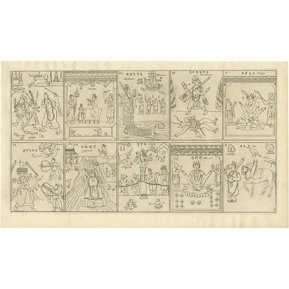 Moubach, The Ten Divine Transformations, 1727, Print For Sale