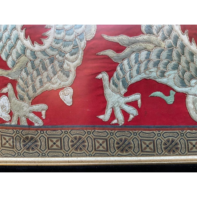 Chinese Chinese Dragon, Framed Silk Textile Embroidery For Sale - Image 3 of 12