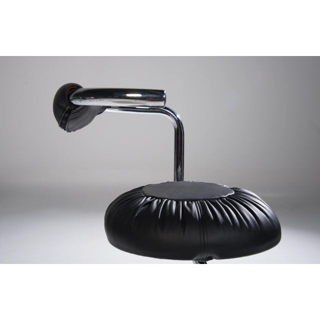 Mid-Century Modern Black Cobra Chairs by Giotto Stoppino, Italy, 1970s, Set of 4 For Sale - Image 3 of 6