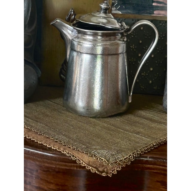 Vintage 1940s Sheraton Hotel Silver Plate Coffee Pot 64oz Prop For Sale - Image 10 of 10