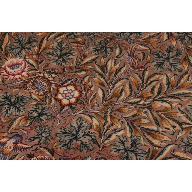 1990s Shabby Chic Pak-Persian Brown/Green Wool Rug - 8'2'' X 10'10'' For Sale - Image 5 of 9