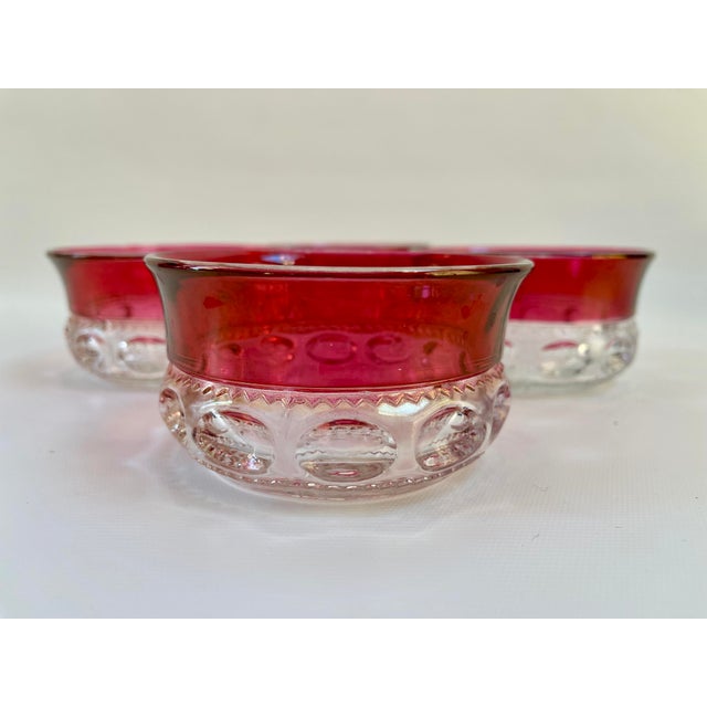Art Deco Art Deco Vintage Cranberry Red Fruit Bowls - Set of 4 For Sale - Image 3 of 9